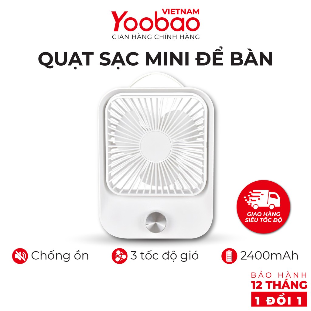 Quạt sạc mini để bàn Yoobao LJQ-119 2400mAh