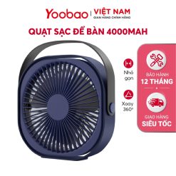 Quạt sạc mini để bàn Yoobao M102 4000mAh xoay 360 độ 10 Quạt sạc mini để bàn Yoobao M102 4000mAh xoay 360 độ 9