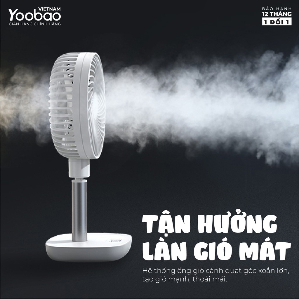 Quạt sạc mini để bàn Yoobao F1 10000mAh 6 Quạt sạc mini để bàn Yoobao F1 10000mAh - Ảnh 6