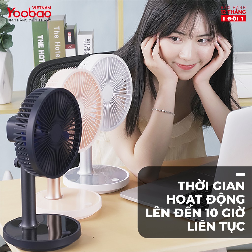 Quạt sạc mini để bàn Yoobao LJQ-117 2000mAh 5 Quạt sạc mini để bàn Yoobao LJQ-117 2000mAh - Ảnh 5