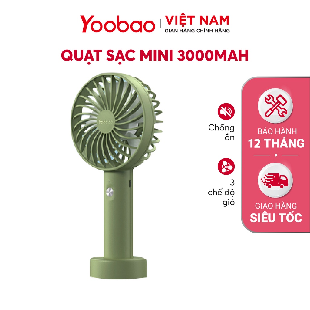Quạt sạc mini cầm tay Yoobao F3S 2000mAh