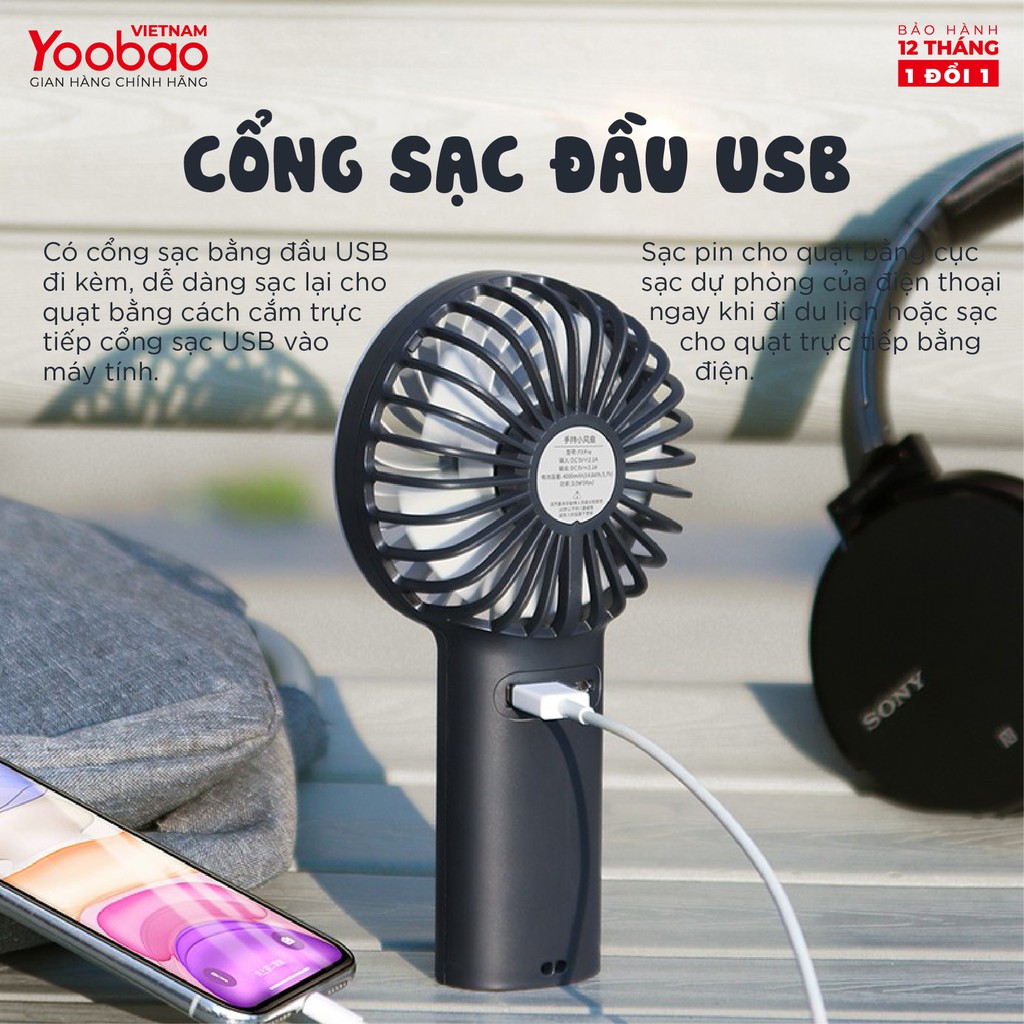 Quạt sạc mini Yoobao F3 Pro 6000mAh 8 Quạt sạc mini Yoobao F3 Pro 6000mAh - Ảnh 8