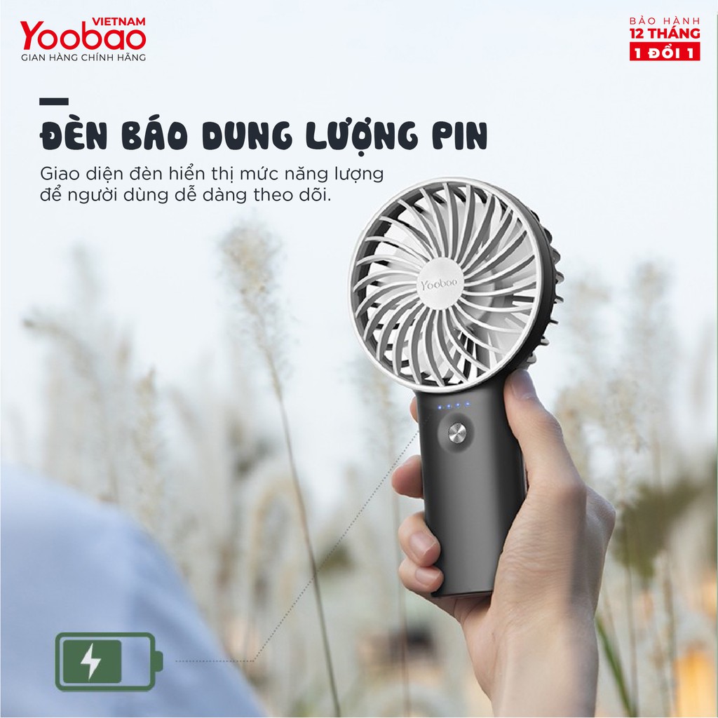 Quạt sạc mini Yoobao F3 Pro 6000mAh 9 Quạt sạc mini Yoobao F3 Pro 6000mAh - Ảnh 9