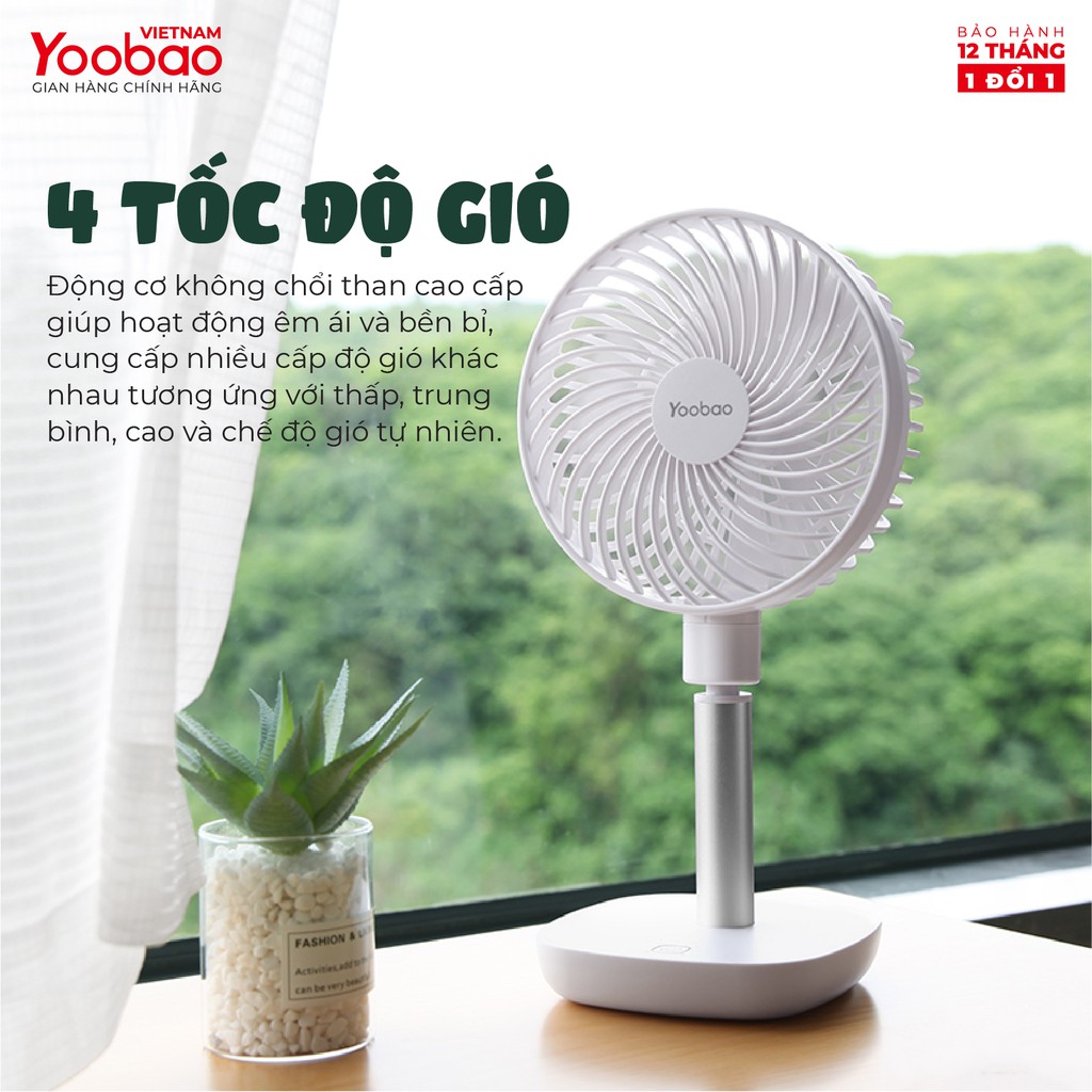 Quạt sạc mini để bàn Yoobao F1 10000mAh 2 Quạt sạc mini để bàn Yoobao F1 10000mAh - Ảnh 2