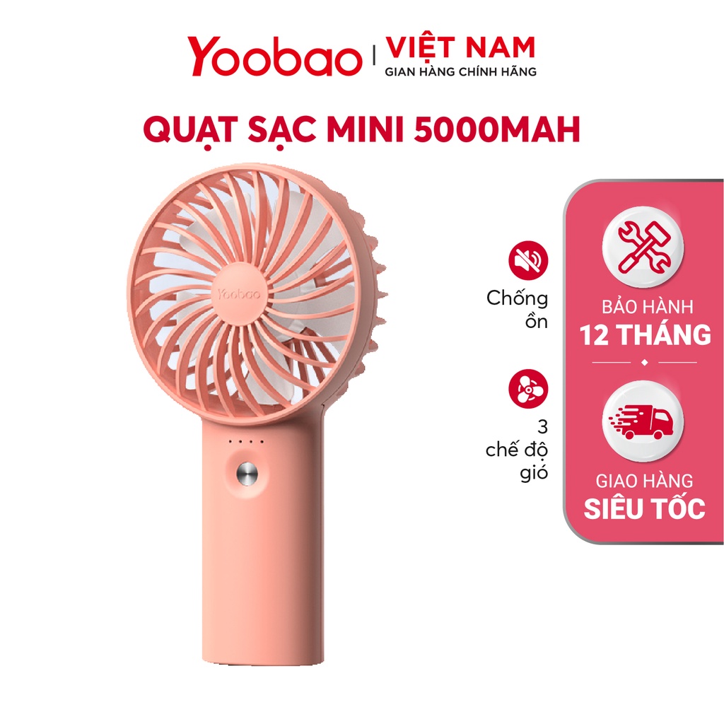 Quạt sạc mini Yoobao F3 Pro 6000mAh 2 Quạt sạc mini Yoobao F3 Pro 6000mAh - Ảnh 2