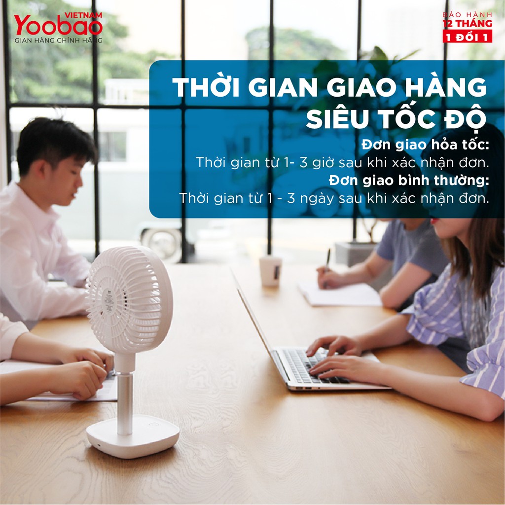 Quạt sạc mini để bàn Yoobao F1 10000mAh 3 Quạt sạc mini để bàn Yoobao F1 10000mAh - Ảnh 3