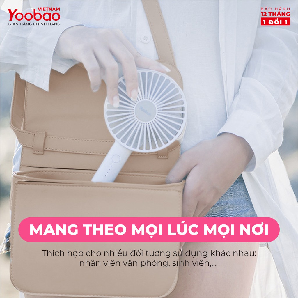 Quạt sạc mini Yoobao F02 2500mAh 7 Quạt sạc mini Yoobao F02 2500mAh - Ảnh 7