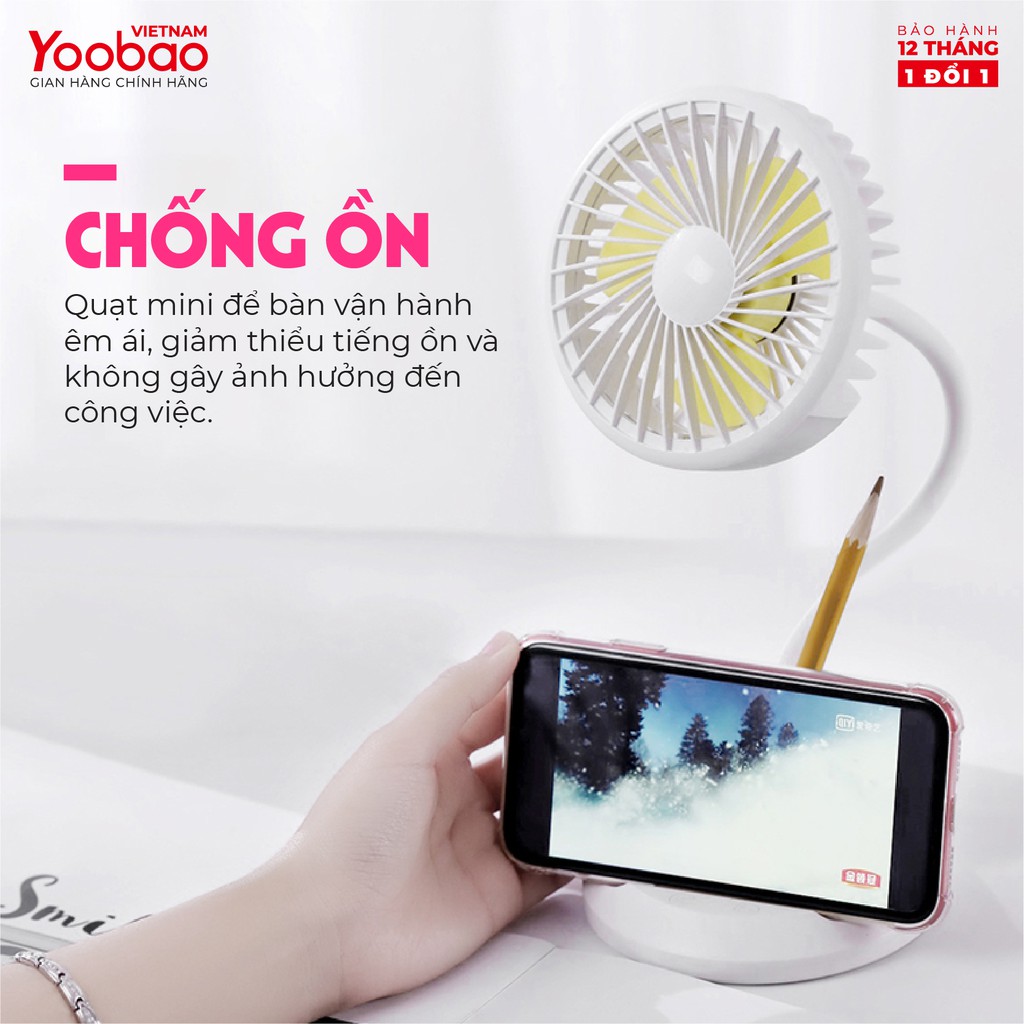 Quạt tích điện Yoobao D8 2000mAh đèn bàn học 7 Quạt tích điện Yoobao D8 2000mAh đèn bàn học - Ảnh 7