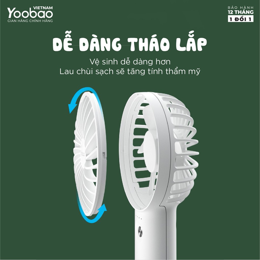 Quạt sạc mini Yoobao F3 Pro 6000mAh 7 Quạt sạc mini Yoobao F3 Pro 6000mAh - Ảnh 7