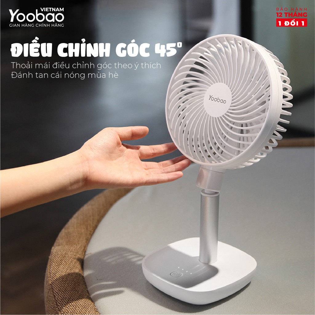 Quạt sạc mini để bàn Yoobao F1 10000mAh 4 Quạt sạc mini để bàn Yoobao F1 10000mAh - Ảnh 4