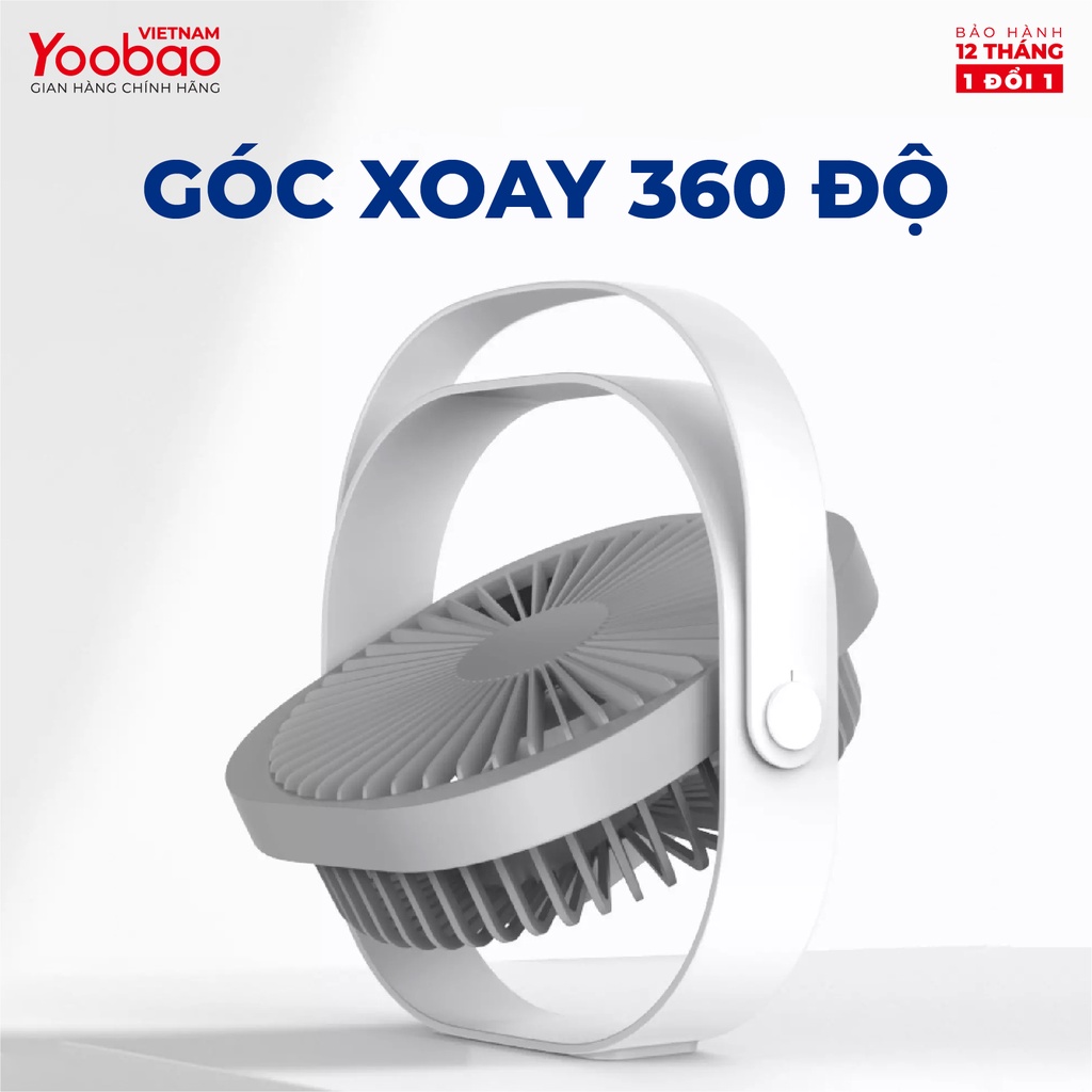Quạt sạc mini để bàn Yoobao M102 4000mAh xoay 360 độ 8 Quạt sạc mini để bàn Yoobao M102 4000mAh xoay 360 độ - Ảnh 8