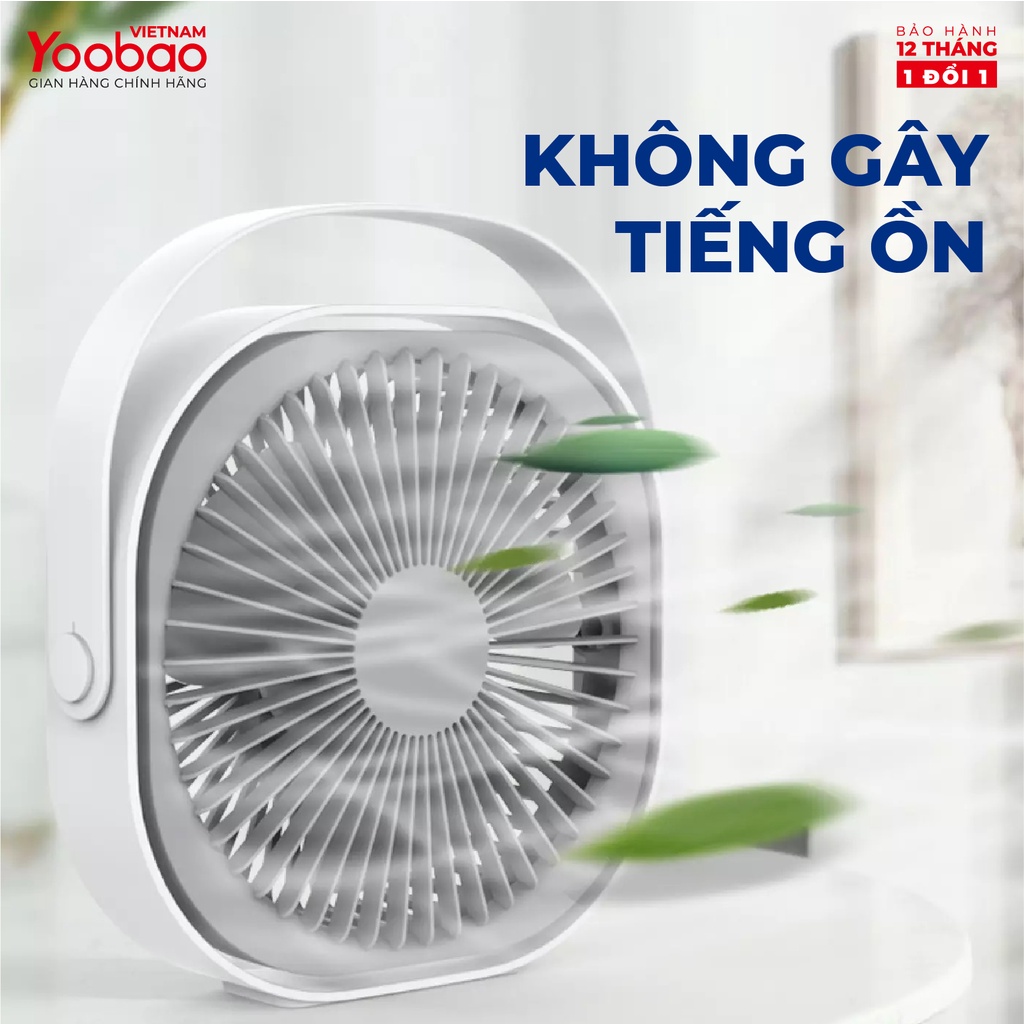 Quạt sạc mini để bàn Yoobao M102 4000mAh xoay 360 độ 6 Quạt sạc mini để bàn Yoobao M102 4000mAh xoay 360 độ - Ảnh 6