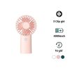 Quạt mini tích điện cầm tay có lồng nhựa bảo vệ Jisulife F2D màu hồng-like new