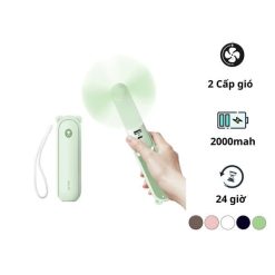 Quạt mini tích điện cầm tay Jisulife F8, màu xanh lá-like new