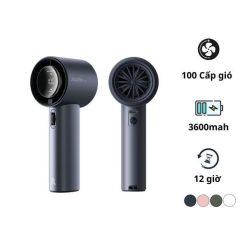 Quạt mini tích điện cầm tay có lồng nhựa bảo vệ Jisulife FA53-ABS PRO 1, màu xanh dương-like new