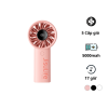 Quạt mini tích điện cầm tay có lồng nhựa bảo vệ Jisulife Life 4, 5000mAh màu hồng-like new