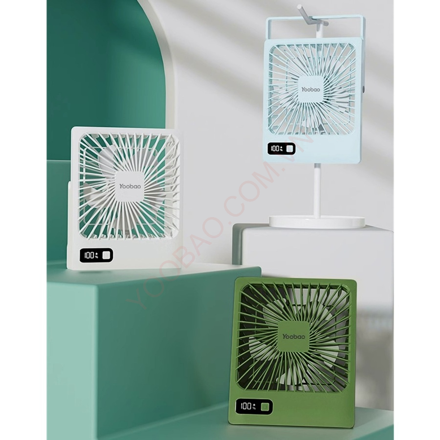 Quạt Tích Điện Mini Yoobao Q3C 3 Quạt Tích Điện Mini Yoobao Q3C - Ảnh 3
