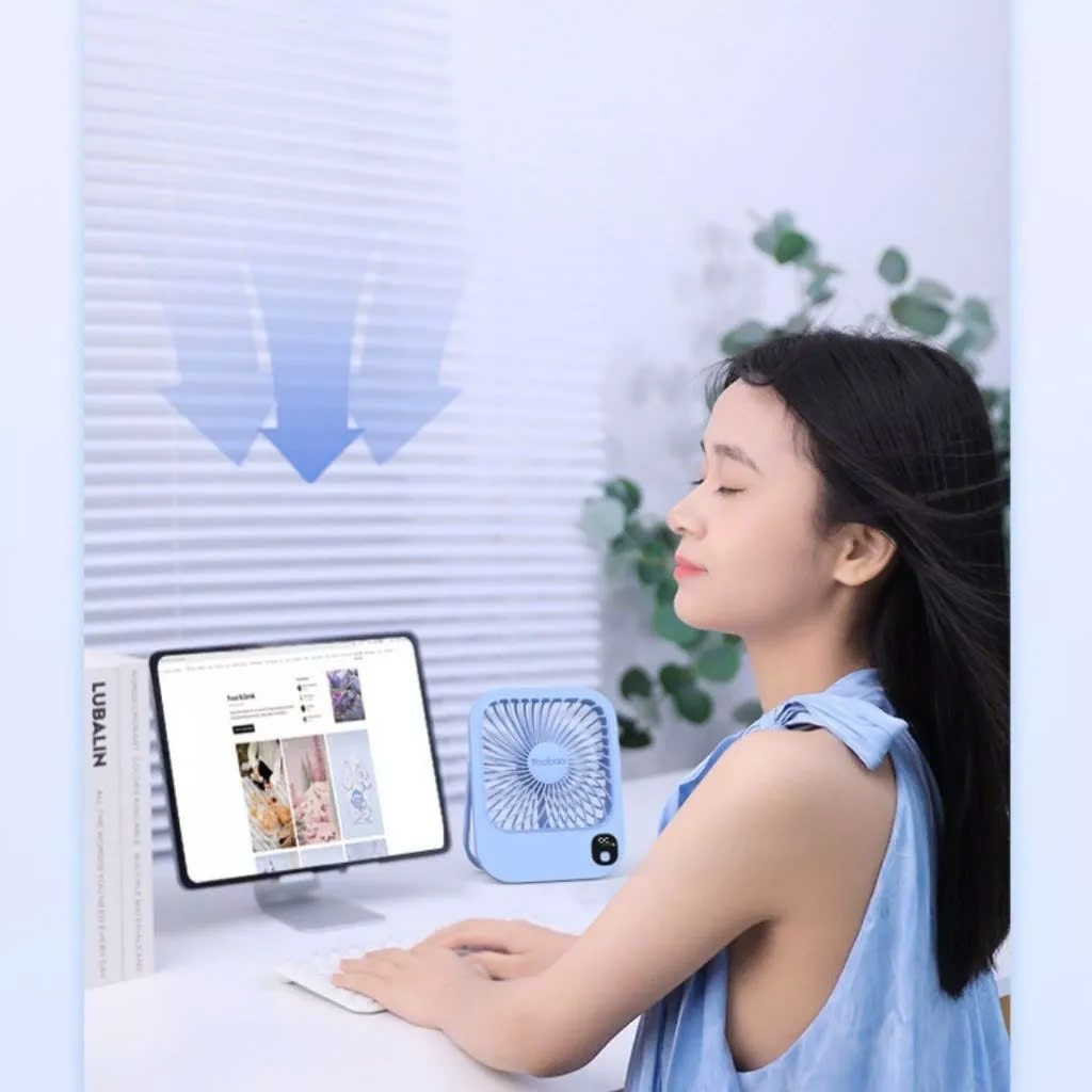 Quạt để bàn tích điện Yoobao F01 3W 5 Quạt để bàn tích điện Yoobao F01 3W - Ảnh 5