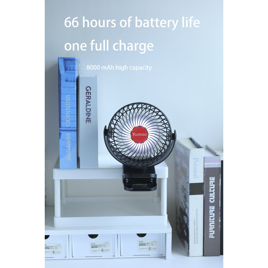 Quạt sạc mini Yoobao F8 8000mAh xoay 360 độ 5 Quạt sạc mini Yoobao F8 8000mAh xoay 360 độ - Ảnh 5