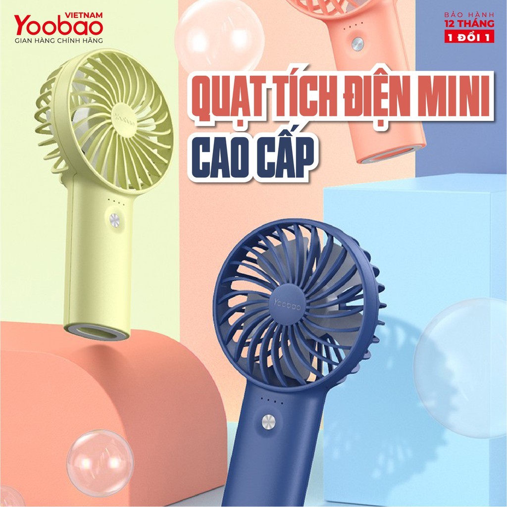 Quạt Tích Điện Mini Cầm Tay Yoobao F3 6000mAh 4 Quạt Tích Điện Mini Cầm Tay Yoobao F3 6000mAh - Ảnh 4