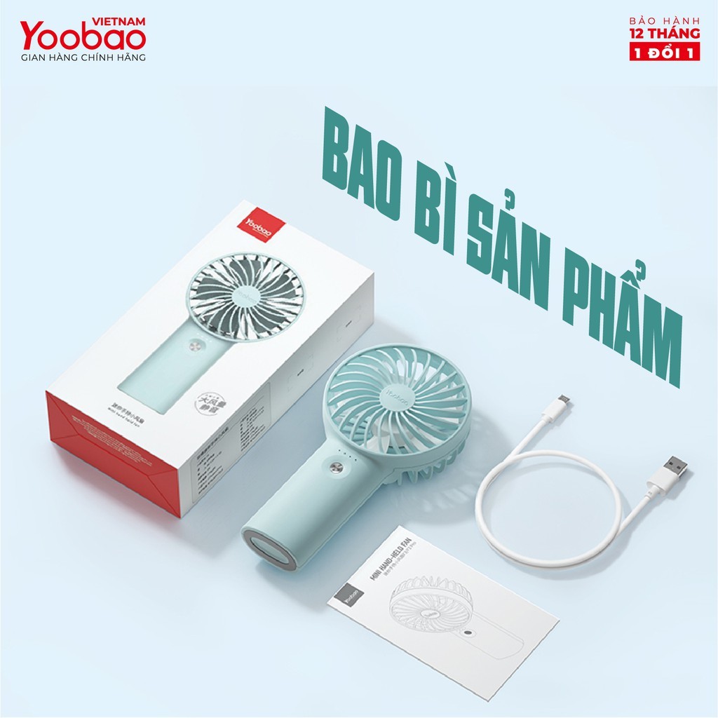 Quạt Tích Điện Mini Cầm Tay Yoobao F3 6000mAh 9 Quạt Tích Điện Mini Cầm Tay Yoobao F3 6000mAh - Ảnh 9