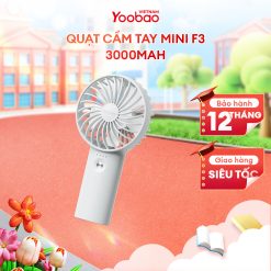 Quạt Tích Điện Mini Cầm Tay Yoobao F3 3000mAh