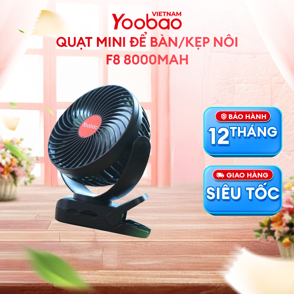 Quạt sạc mini Yoobao F8 8000mAh xoay 360 độ
