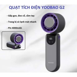 Quạt cầm tay Yoobao G2 sò lạnh 4000mAh 8W 11 Quạt cầm tay Yoobao G2 sò lạnh 4000mAh 8W 10