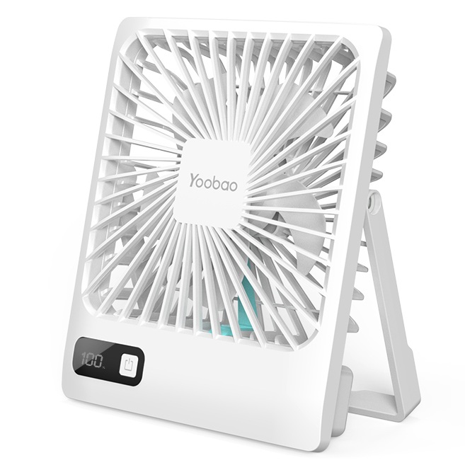 Quạt Tích Điện Mini Yoobao Q3C – 5 Cấp Độ Gió, Màn Hình LED, Pin Dùng Đến 20 Giờ