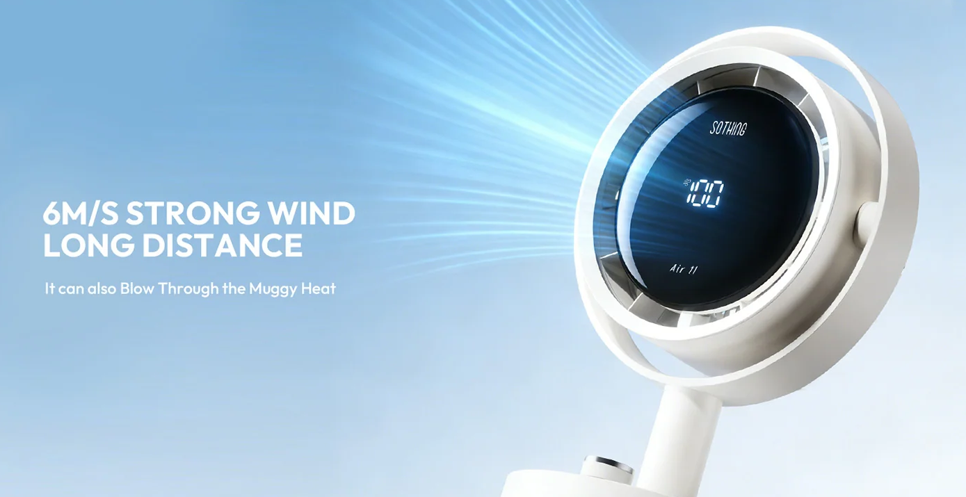 Quạt để bàn Sothing Air 11 2000mAh 10W 24 Cánh Turbine 135mm — Luồng Gió Tập Trung 6 m/s