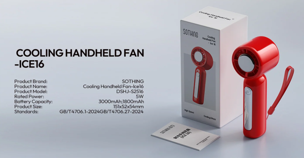 Quạt cầm tay có lạnh Sothing Ice16 25 Pin 3000mAh — Sử dụng liên tục 11 giờ