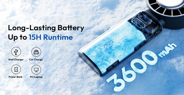 Quạt cầm tay Sothing Engine Ice Z 3600mAh 45 Pin 3600mAh — Sử dụng liên tục đến 15 giờ