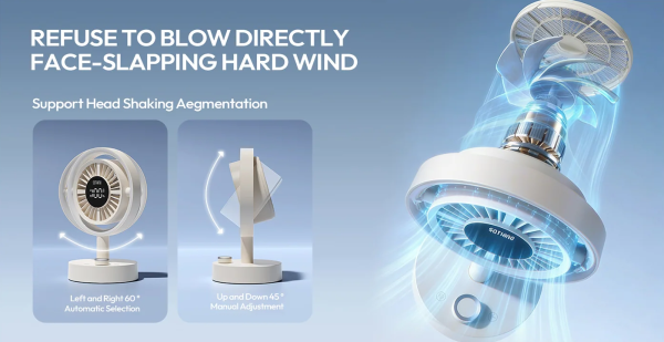 Quạt để bàn mini Sothing Air 12 20 Xoay ngang 120° tự động, chỉnh góc dọc 45° thủ công