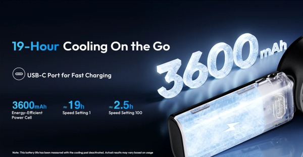 Quạt cầm tay gấp gọn Sothing Engine Z 3600mAh 10W 26 Pin 3600mAh — Dùng liên tục đến 19 giờ, sạc nhanh 3 giờ qua USB-C
