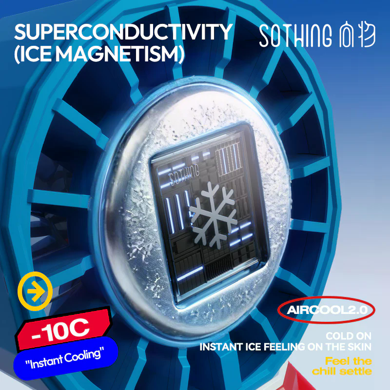 Quạt cầm tay gấp gọn làm lạnh Sothing Ice Z06 4 Quạt cầm tay gấp gọn làm lạnh Sothing Ice Z06 - Ảnh 4