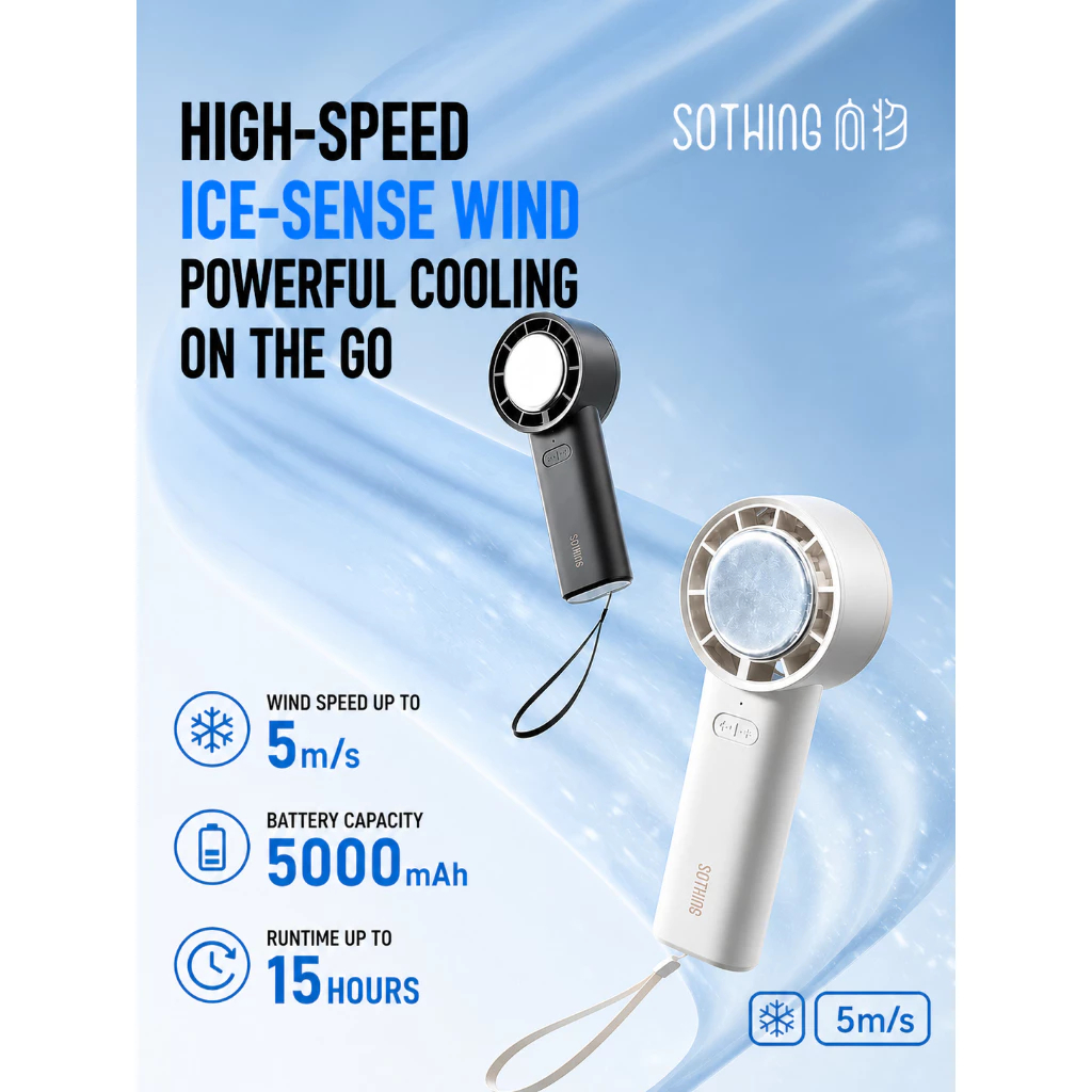 Quạt cầm tay sò lạnh Sothing Ice 25 5000mAh 2 Quạt cầm tay sò lạnh Sothing Ice 25 5000mAh - Ảnh 2
