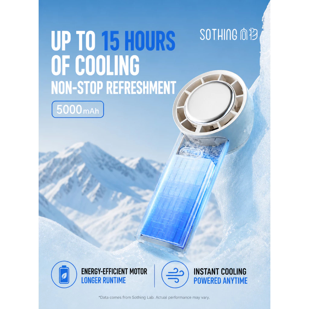 Quạt cầm tay sò lạnh Sothing Ice 25 5000mAh 7 Quạt cầm tay sò lạnh Sothing Ice 25 5000mAh - Ảnh 7