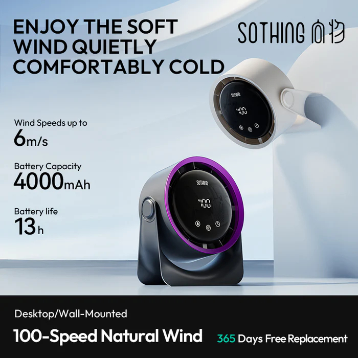 Quạt để bàn Sothing Air 10 4000mAh 10W 7 Quạt để bàn Sothing Air 10 4000mAh 10W - Ảnh 7